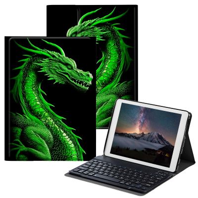 BPQOJB Galaxy Tab A8 10.5 Case with Detachable Wireless Keyboard & Adjustable Stand Protect Tablet Case for Galaxy Tab A8 10.5 inch 2022 - Green Dragon