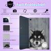 BPQOJB for Samsung Galaxy Tab A SM-T510 Case with Detachable Wireless Keyboard & Adjustable Stand Protect Cover Tablet Case for Samsung Galaxy Tab A 10.1 inch 2019 - Wood and Cute Dog view 4