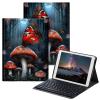 BPQOJB for Samsung Galaxy Tab A7 Lite Case with Detachable Wireless Keyboard & Adjustable Stand Protect Cover Tablet Case for Samsung Galaxy Tab A7 Lite 8.7 inch 2021 - Red Mushrooms and Butterflies view 1