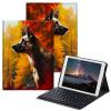BPQOJB for Samsung Galaxy Tab A7 Lite Case with Detachable Wireless Keyboard & Adjustable Stand Protect Cover Tablet Case for Samsung Galaxy Tab A7 Lite 8.7 inch 2021 - Red Maple Leaf Wolf view 1