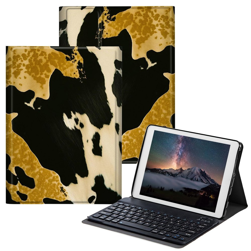 BPQOJB for Samsung Galaxy Tab A SM-T510 Case with Detachable Wireless Keyboard & Adjustable Stand Protect Cover Tablet Case for Samsung Galaxy Tab A 10.1 inch 2019 - Leopard Print