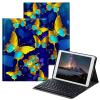 BPQOJB Galaxy Tab A8 10.5 Case with Detachable Wireless Keyboard & Adjustable Stand Protect Tablet Case for Galaxy Tab A8 10.5 inch 2022 - Golden Butterflies view 1
