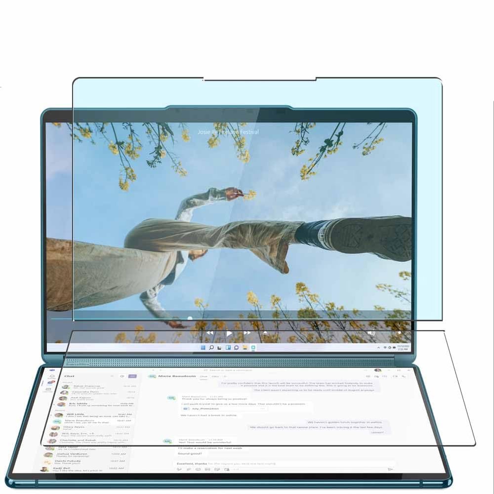 Puccy 4 Pack Anti Blue Light Screen Protector, compatible with Lenovo Yoga Book 9i Gen 8 13.3" Laptop TPU Film Guard Not Tempered Glass Protectors