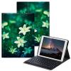 BPQOJB Galaxy Tab S7 FE Case Galaxy S8 Plus Case with Detachable Wireless Keyboard & Adjustable Stand Protect Tablet Cover for Samsung Galaxy Tab S8 Plus/S7 FE/S7 Plus - Green White Lotus Flower view 1