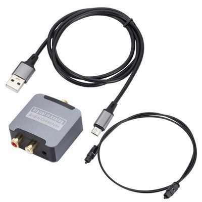 Hlsicnalm Digital Optical Fiber Coaxial Audio Converter TV SPDIF to 3.5mm Audio Digital to Analog Decoder Kit