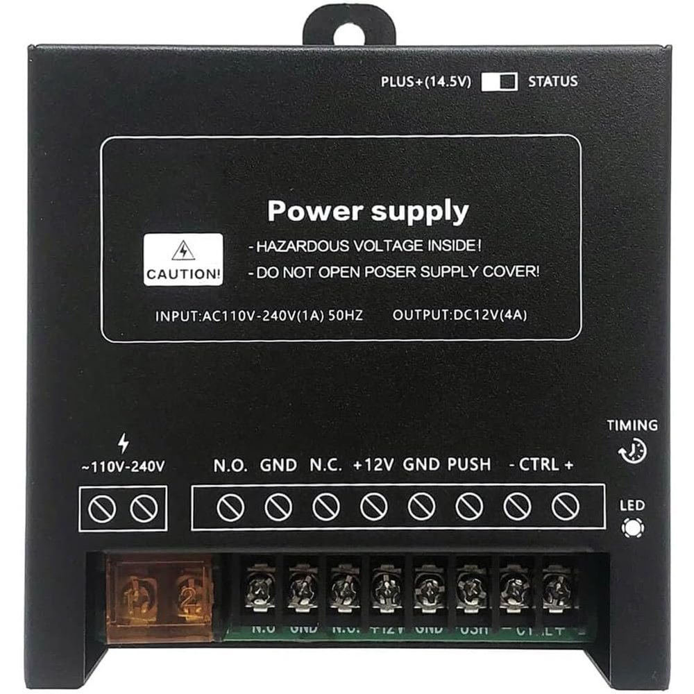Hlsicnalm Power Supply Controller for Door Access System Electric Lock Intercom Camera Input 110V-240V AC to Output 12V DC 4A Easy to Use
