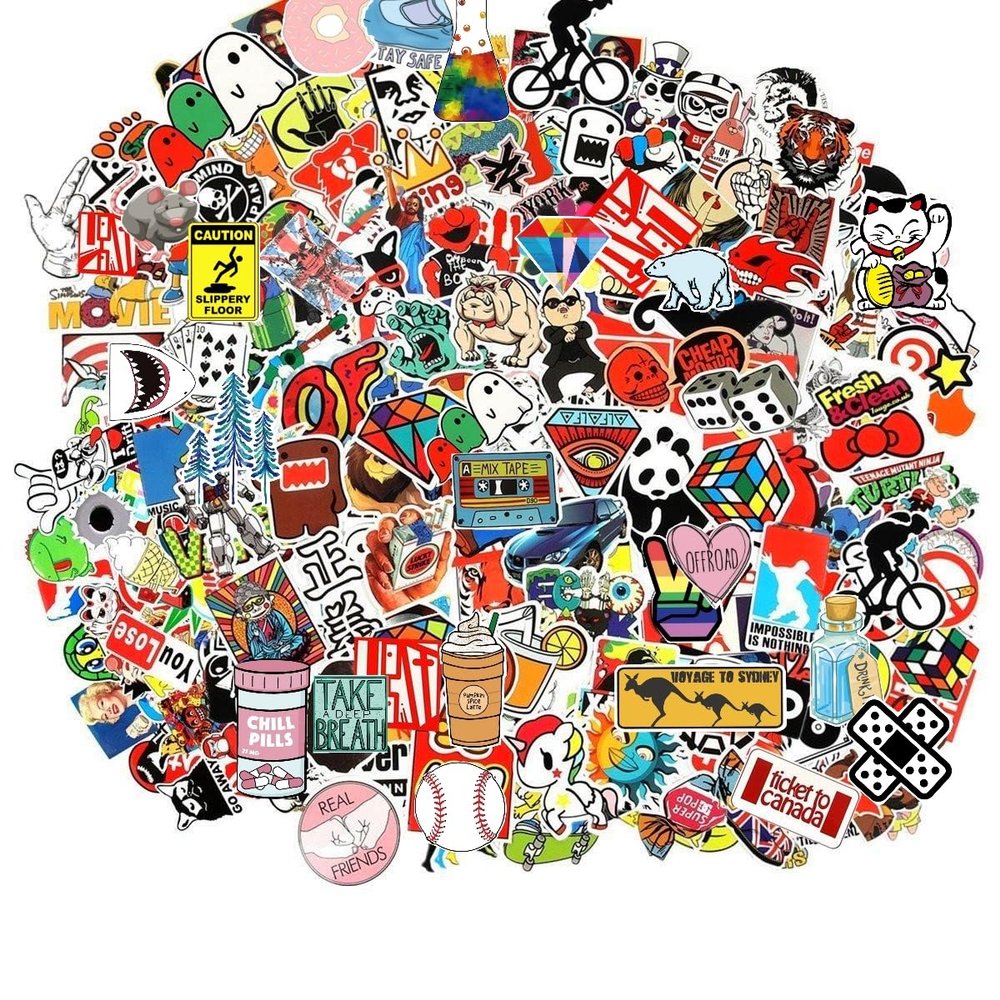 105PCS Music & Film Stickers Pack - Waterproof Vinyl Decals for Guitar, Skateboard, Laptop, Car, Luggage (4-6 Inch) - Cool Stickers for Teens & Adults, No Repeat Designs(Random Pack) (150pcs Pack)
