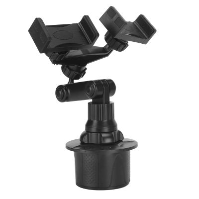 GOWENIC Dual Phone Holder for Car Cup Holder, 360 Rotatable Car Phone Mount, Cup Phone Holder Universal Adjustable Cup Holder for 3in to 7in and Phone 5080mm Widths