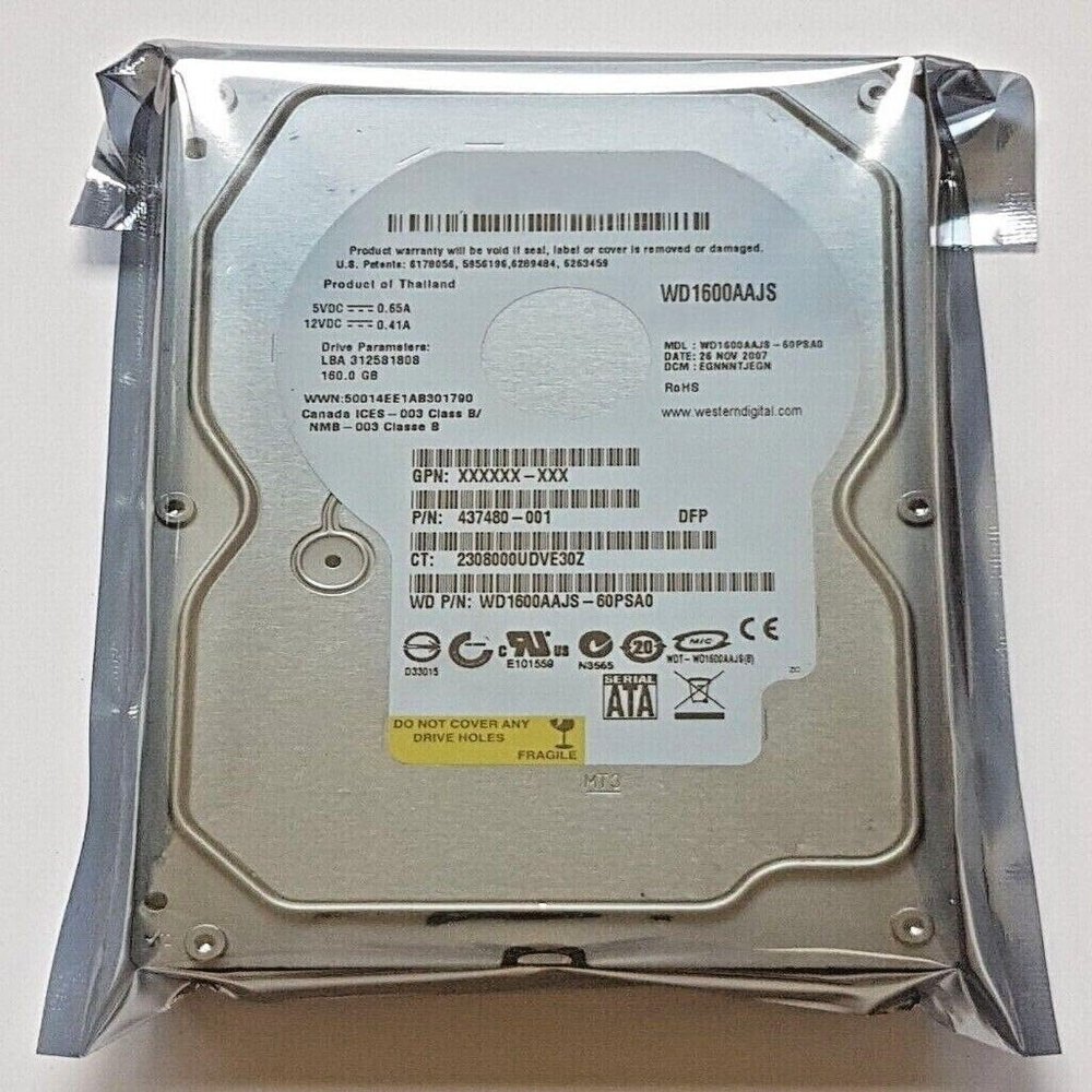 160 GB SATA WD1600AAJS-60PSA0 7200rpm 8MB HDD 3.5 Inch Hard Drive