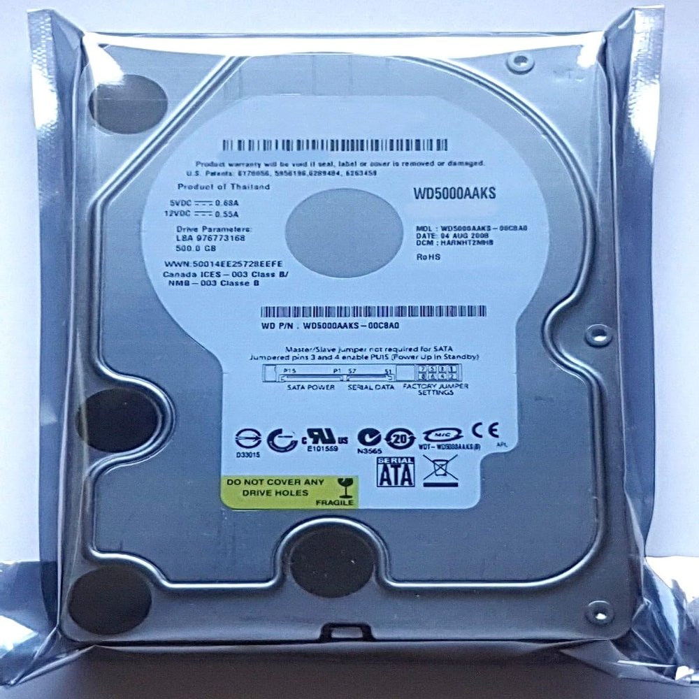 500GB SATA WD5000AAKS-00C8A0 7200rpm 16MB 3.5 Inch Hard Drive
