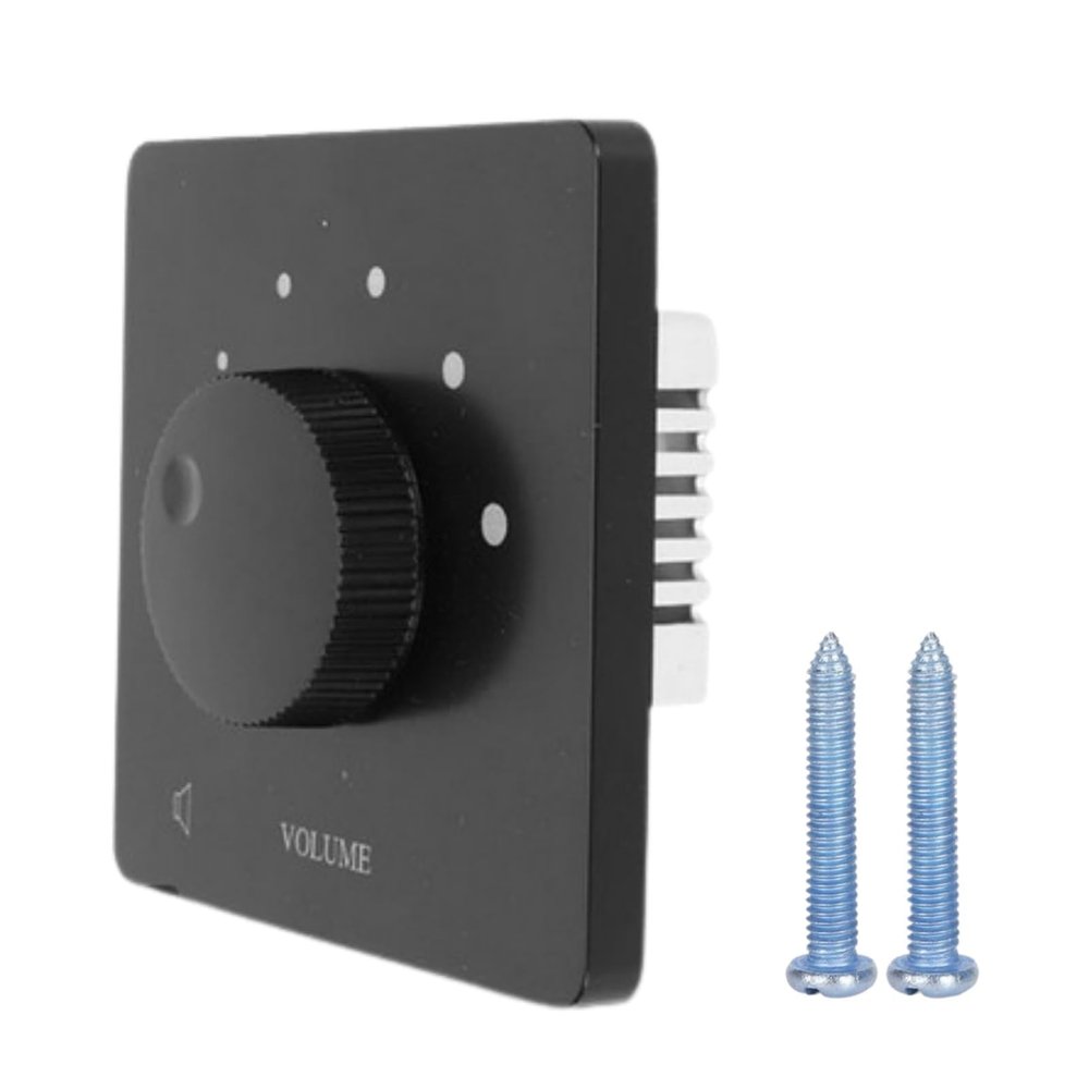 Beufee Home Wall Mount Volume Control, Professional 5 Gears Tuning Knob 50w Wall Speaker Volume Control Channel Speakers Controller(Black)
