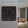 Beufee Home Wall Mount Volume Control, Professional 5 Gears Tuning Knob 50w Wall Speaker Volume Control Channel Speakers Controller(Black) view 2