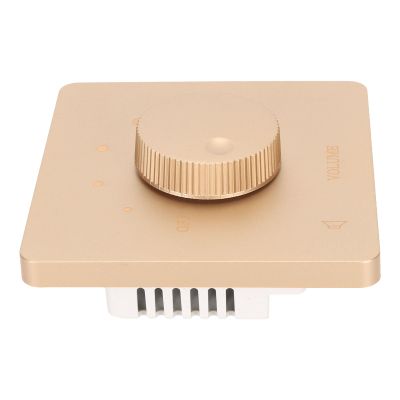 Beufee Home Wall Mount Volume Control, Professional 5 Gears Tuning Knob 50w Wall Speaker Volume Control Channel Speakers Controller(Golden)