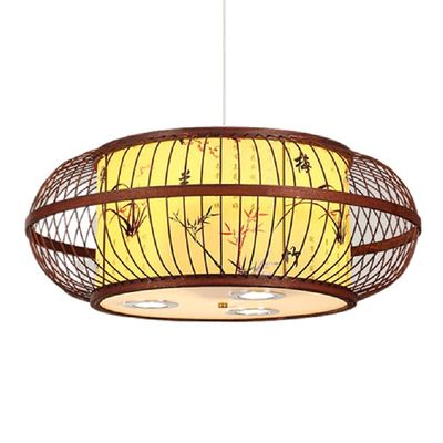 Modern Chandeliers Crystal, LED Modern Chandelier Lamp, Creative LED Pendant Lights Hand-Woven Rattan Hanging Lamp Bamboo Lamp Shade Wicker Ceiling Chandelier E27 Base Lantern Pendant Lamp Lighting Fi