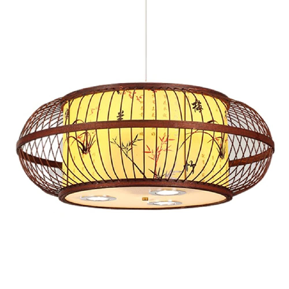 Modern Chandeliers Crystal, LED Modern Chandelier Lamp, Creative LED Pendant Lights Hand-Woven Rattan Hanging Lamp Bamboo Lamp Shade Wicker Ceiling Chandelier E27 Base Lantern Pendant Lamp Lighting Fi