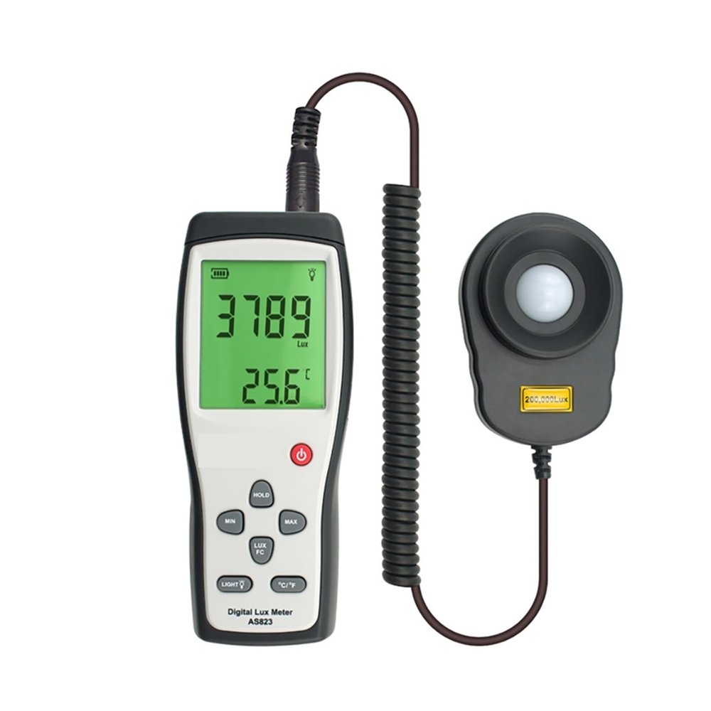 PUNEKO Lux Meter Digital Handheld Lux Meter Illuminance 200,000 Lux/FC Luminometer Photometer Lighting Tester Lux Meter Large Measuring Range and High Precision