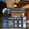 Coolbull Outdoor Ceiling Fans with Light for Patios, 20'' Wet Rated Gazebo Fan Remote&APP Control, Dimmable Hanging Fan with Plug in Cord for Pergola, Black view 2