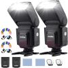 Godox 2X TT520Universal On-Camera Flash Electronic Speedlite + AT-16 2.4G Wireless Trigger Transmitter Guide Number 33 S1 S2 Modes Replacement for Canon Nikon Pentax & 2X Diffusers & 24 X Flash Gels view 1