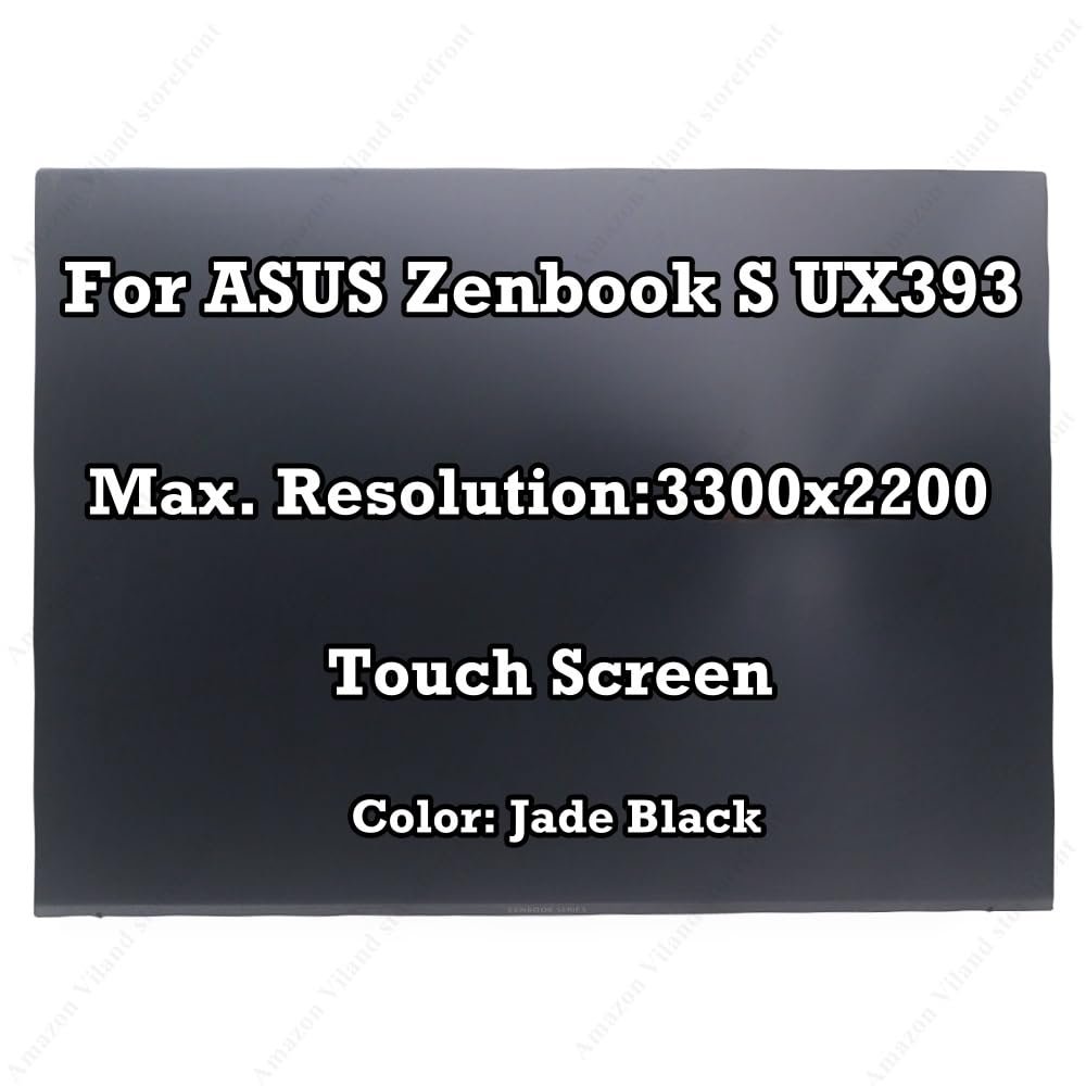 13.9" Replacement for ASUS Zenbook S UX393 UX393EA 3300 x 2200 3.3K LCD LED Display Complete Touch Screen Assembly Jade Black