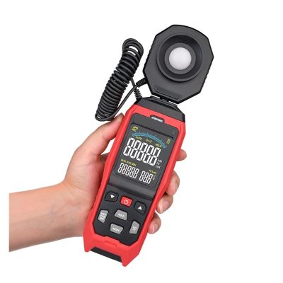 PUNEKO Lux Meter Digital Light Meter Photography Luxmeter Detachable Probe Illuminometer 200000 Lux/Fc Photometer Enviromental Tester Large Measuring Range and High Precision