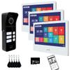Wired Video Doorbell Apartment Intercom System 3 Units 10 Inches Touch Monitor Wireless WiFi 1080P Camera Phone Kit,Support Monitoring,Unlock for Home Villa (1 Black doorbell+3white Monitor) view 1