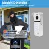 Wired Video Doorbell Apartment Intercom System 3 Units 10 Inches Touch Monitor Wireless WiFi 1080P Camera Phone Kit,Support Monitoring,Unlock for Home Villa (1 Black doorbell+3white Monitor) view 4
