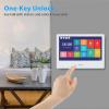 Wired Video Doorbell Apartment Intercom System 3 Units 10 Inches Touch Monitor Wireless WiFi 1080P Camera Phone Kit,Support Monitoring,Unlock for Home Villa (1 White doorbell+3 White Monitor) view 4