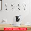 2K Indoor Security Camera-Baby Monitor with 2.4G WiFi Camera and Audio, Siren/Night Vision for Home/Pet/Nanny/Cat, 24/7 SD Card Storage, Cloud (Optional), Compatible with Alexa & Google Home, D1 2P view 2