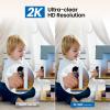 2K Indoor Security Camera-Baby Monitor with 2.4G WiFi Camera and Audio, Siren/Night Vision for Home/Pet/Nanny/Cat, 24/7 SD Card Storage, Cloud (Optional), Compatible with Alexa & Google Home, D1 2P view 3