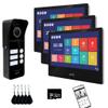 Wired Video Doorbell Apartment Intercom System 3 Units 10 Inches Touch Monitor Wireless WiFi 1080P Camera Phone Kit,Support Monitoring,Unlock for Home Villa (1 Black doorbell+3 Black Monitor) view 1