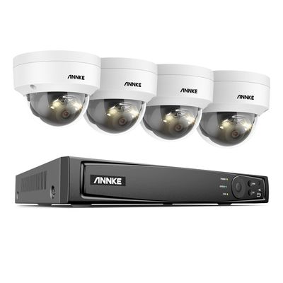 ANNKE H1200 12MP PoE Security Camera System, 4X Wired IP Dome Camera and 12MP 8CH NVR Recorder, Color Night Vision, Smart Motion Detection, IP67 Outdoor & IK08, No HDD