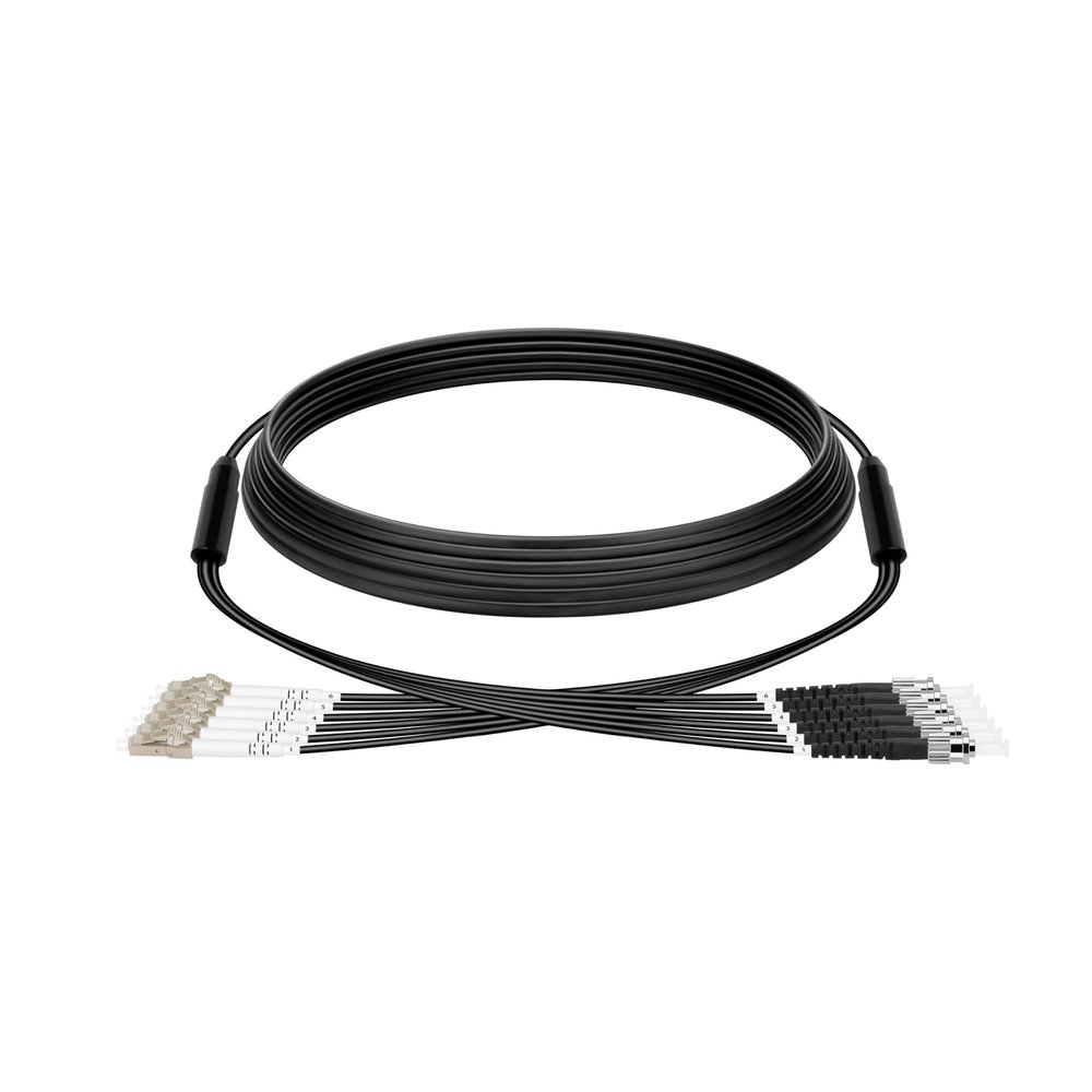 Multimode Fiber LC to ST OM3 Fiber Patch Cable 10M/33FT,TPU Outdoor Fiber Optic Cable 6Core OM3 50/125um Simplex Fiber Optic Internet Cable OD-5mm UPC Armored Fiber Patch Cable