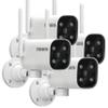 EVERSECU 2K WiFi PTZ Bullet Camera, Outdoor/Indoor, Pan/tilt, 2-Way Audio, Night Vision, Motion Detection Auto Tracking, Waterproof, Remote Access, RTSP Stream, Compatible with Alexa(4pack) view 1