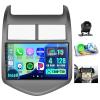 [4+128G] Android 15 Radio for Chevy Sonic 2011 2012 2013 2014 2015, 9 Incell Full Touchscreen Stereo Wireless CarPlay/Android Auto Bluetooth GPS Navigation 5G WiFi FM/RDS + AHD Backup Camera view 1