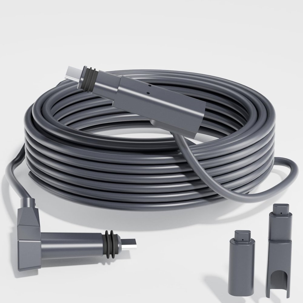 Klutchtech Starlink Cable 300FT, Starlink Replacement Cable for Standard Actuated Gen 2 Wire Extension V2 with End Caps Waterproof Gray (300FT/91M)