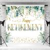 10x8ft Happy Retirement Backdrop Spring Green Leaves Gold Spots Photography Background Retirement Party Adults Portrait Banner Decorations Supplies Photo Booth Props view 4