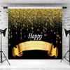 15x10ft Happy Anniversary Backdrop Black and Gold Glitter Spots Photography Background Wedding Anniversary Party Banner Decorations Supplies Photo Booth Props view 4