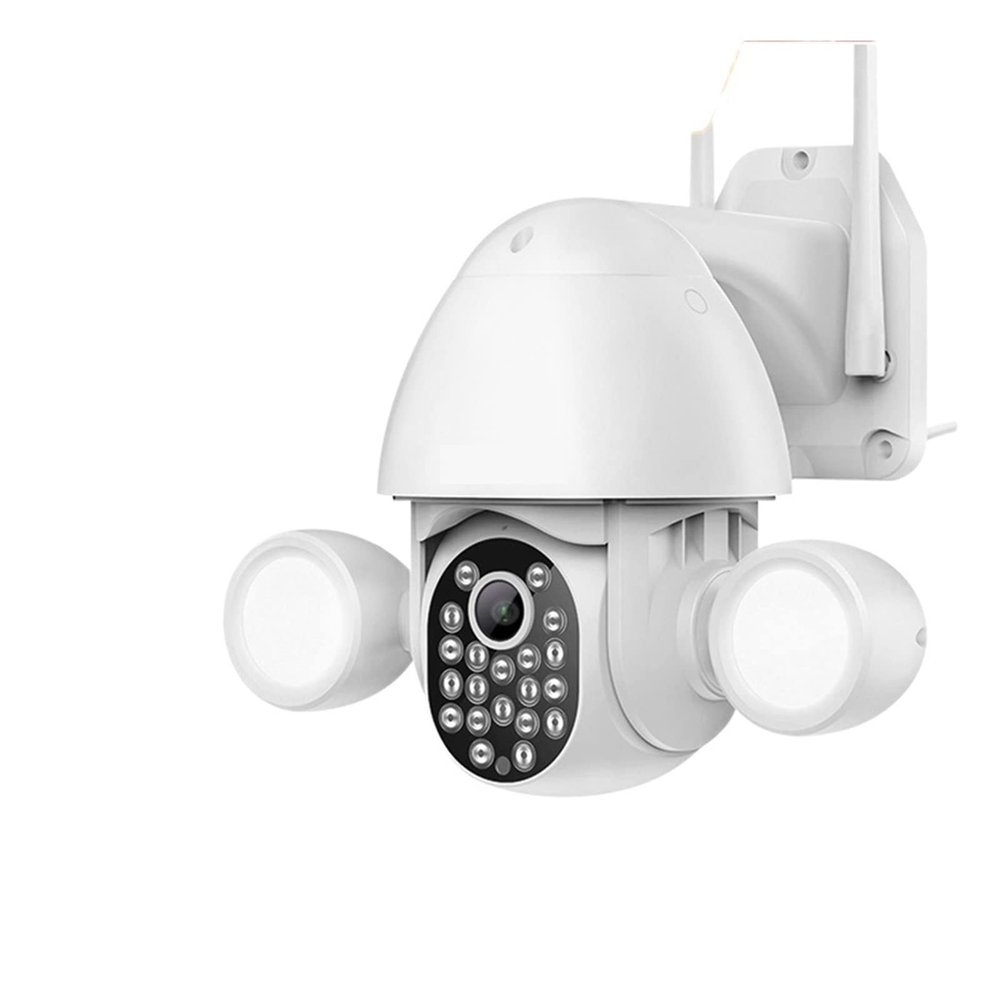 Floodlight Camera 3MP PTZ IP Camera WiFi Outdoor AI Human Detection Audio Wireless Security 4X Digital WiFi Camera with 2 Floodlights Outdoor and Indoor Camera