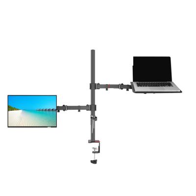 (40cm) DL-M902LP Full Motion Monitor Desktop Stand +10-15.6 Laptop Holder 10"-27" clamp Grommet Hole Base (Color : Long Pole)