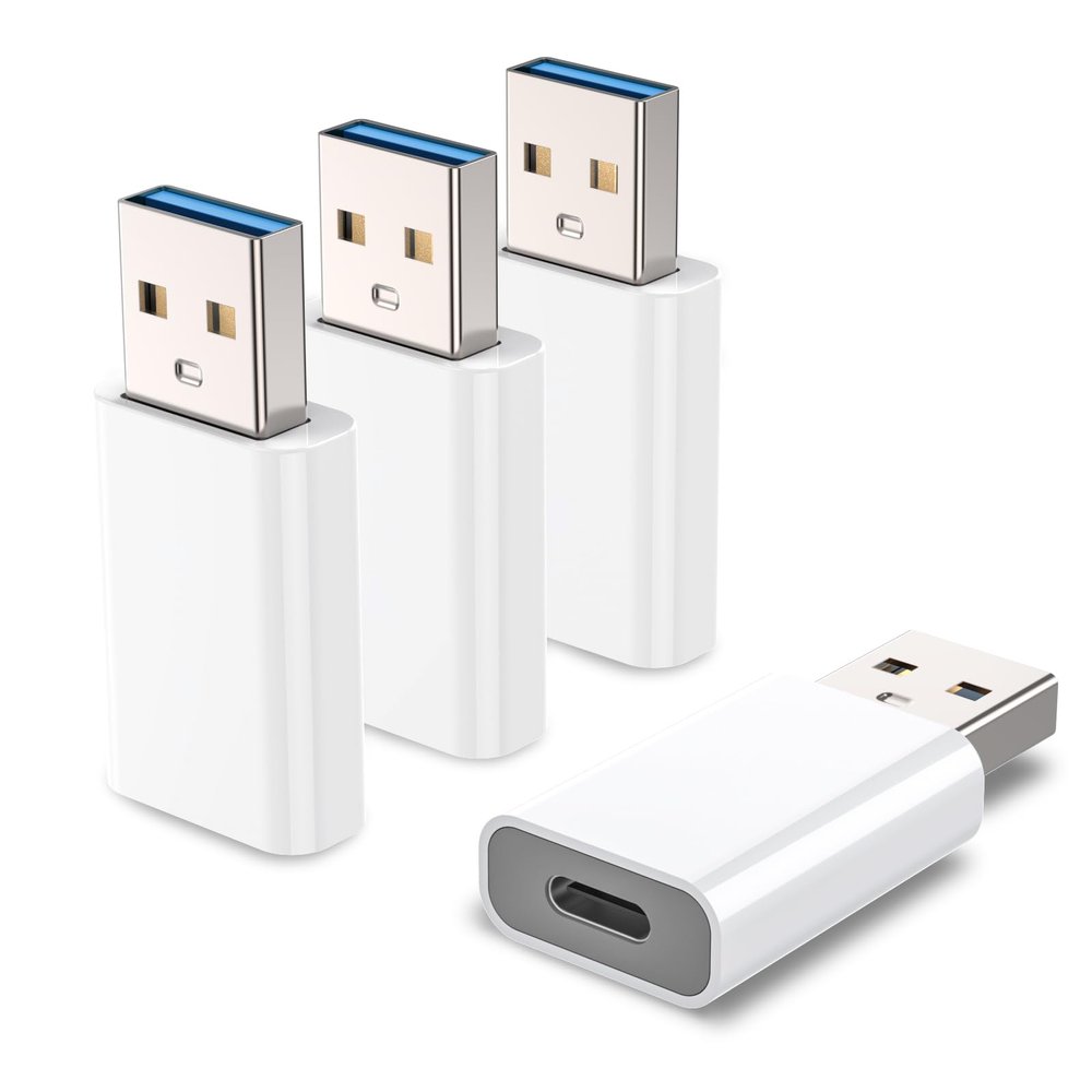 MOSWAG USB to USB C Adapter, USB C Female to USB Male Adapter Compatible with Apple MagSafe Watch 9/8/7/SE/Ultra, for iPhone 17 16 15 14 13 Mini Pro Max,iPad,Galaxy Note,Pixel,CarPlay,Wall Plug