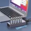 Tccmebius Powered 7-Port USB 3.0 Hub, USB C to 7 Ports USB Data Hub Splitter with Individual LED On/Off Switche, 3.3FT Cable, 12V/3A Power Adapter, for Laptop MacBook Pro/Air PC (Aluminum Gary) view 2