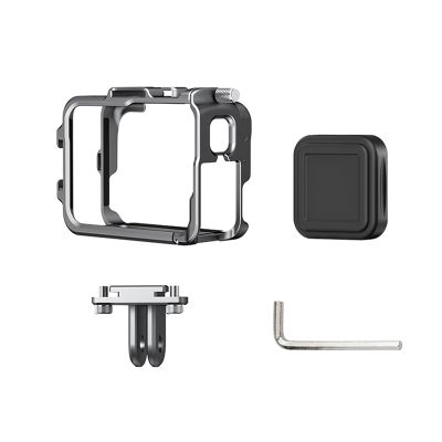 Aluminum Protective Frame Cage with Lens Cap for Insta360 Ace/Ace Pro Camera Accessories Metal Frame Housing Case Bezel with Cold Shoe Mount
