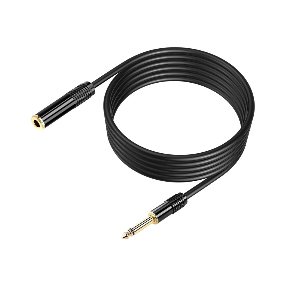 PNGKNYOCN 6.5FT 1/4" TS Extension CableGold Plated 1/4" (6.3mm) TS Mono Male to Female Guitar Extension Cable