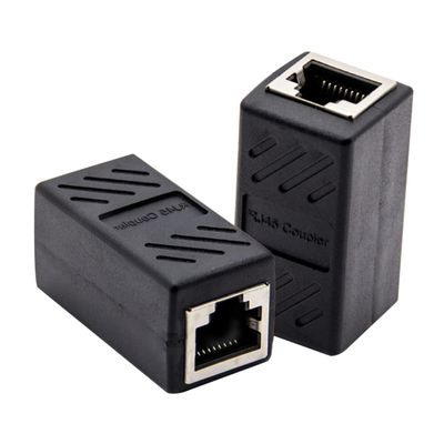 Hemoton 2pcs Inline Coupler Adapter Female to Female Ethernet Connector Durable Network Extender for Easy Cable Connection