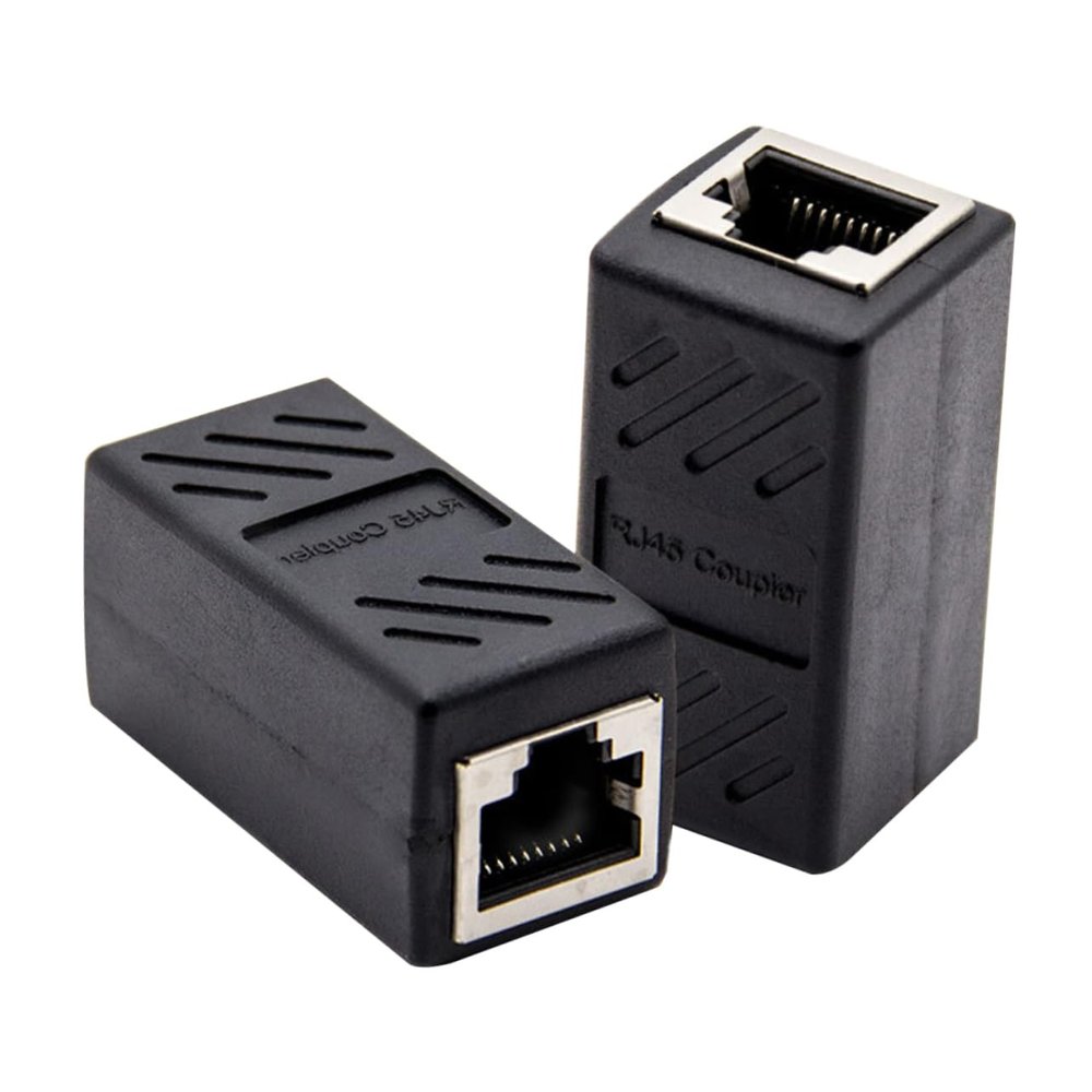 Hemoton 2pcs Inline Coupler Adapter Female to Female Ethernet Connector Durable Network Extender for Easy Cable Connection