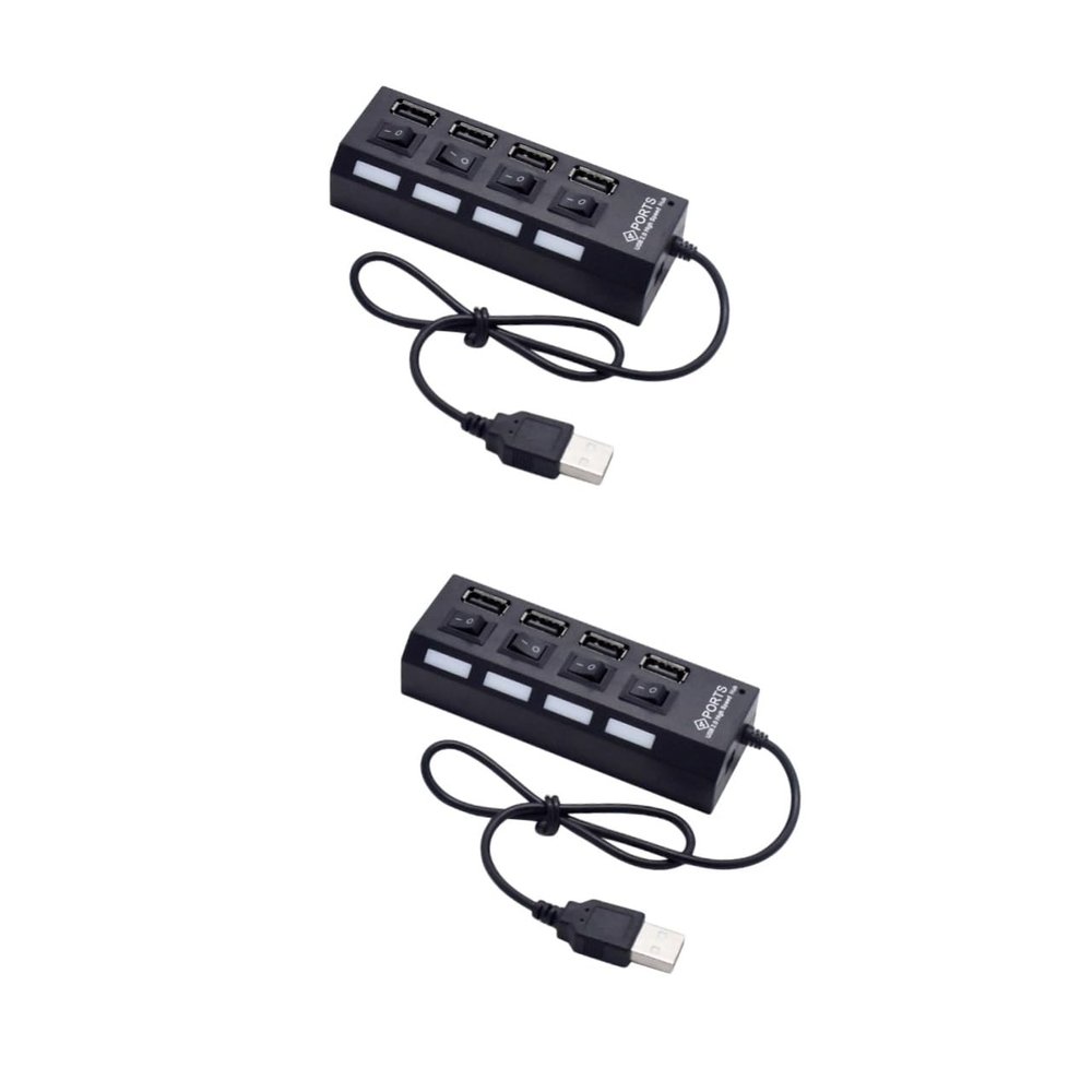 HOMSFOU 2pcs 4 4-Port USB Hub Laptop USB Port Expander Splitter for Keyboard Mouse Webcam Mp3 Player Etc