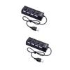 HOMSFOU 2pcs 4 4-Port USB Hub Laptop USB Port Expander Splitter for Keyboard Mouse Webcam Mp3 Player Etc view 1