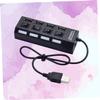 HOMSFOU 2pcs 4 4-Port USB Hub Laptop USB Port Expander Splitter for Keyboard Mouse Webcam Mp3 Player Etc view 2