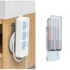 2Pcs Wall-Mounted Socket Fixer Self-Adhesive Desktop Socket Fixer Power Strip Holder Punch Free Socket Hanger for Kitchen Home Office (2Pcs Clear Grey) view 1