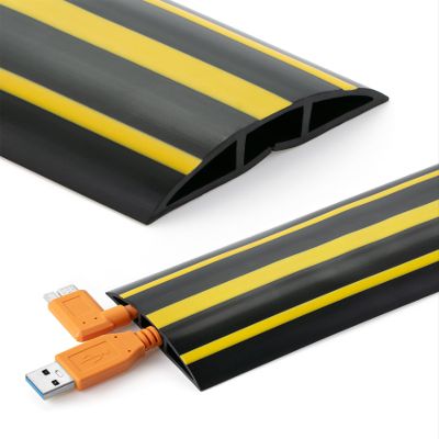 Bates- Floor Cord Cover, 6ft Cable Cover, Black & Yellow Extension Cord Cover Floor, Cord Protector, Floor Cable Cover, Cord Hider Floor, Cable Cover Floor, Cable Floor Cover, Cable Covers for Cords